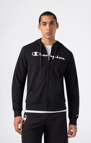 Men’s Lightweight Full Zip Hooded Sweatshirt with Maxi Printed Logo