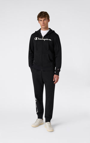 Men’s Lightweight Full Zip Hooded Sweatshirt with Maxi Printed Logo