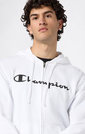 Men’s Lightweight Full Zip Hooded Sweatshirt with Maxi Printed Logo