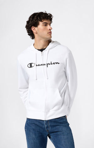 Men’s Lightweight Full Zip Hooded Sweatshirt with Maxi Printed Logo