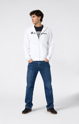 Men’s Lightweight Full Zip Hooded Sweatshirt with Maxi Printed Logo