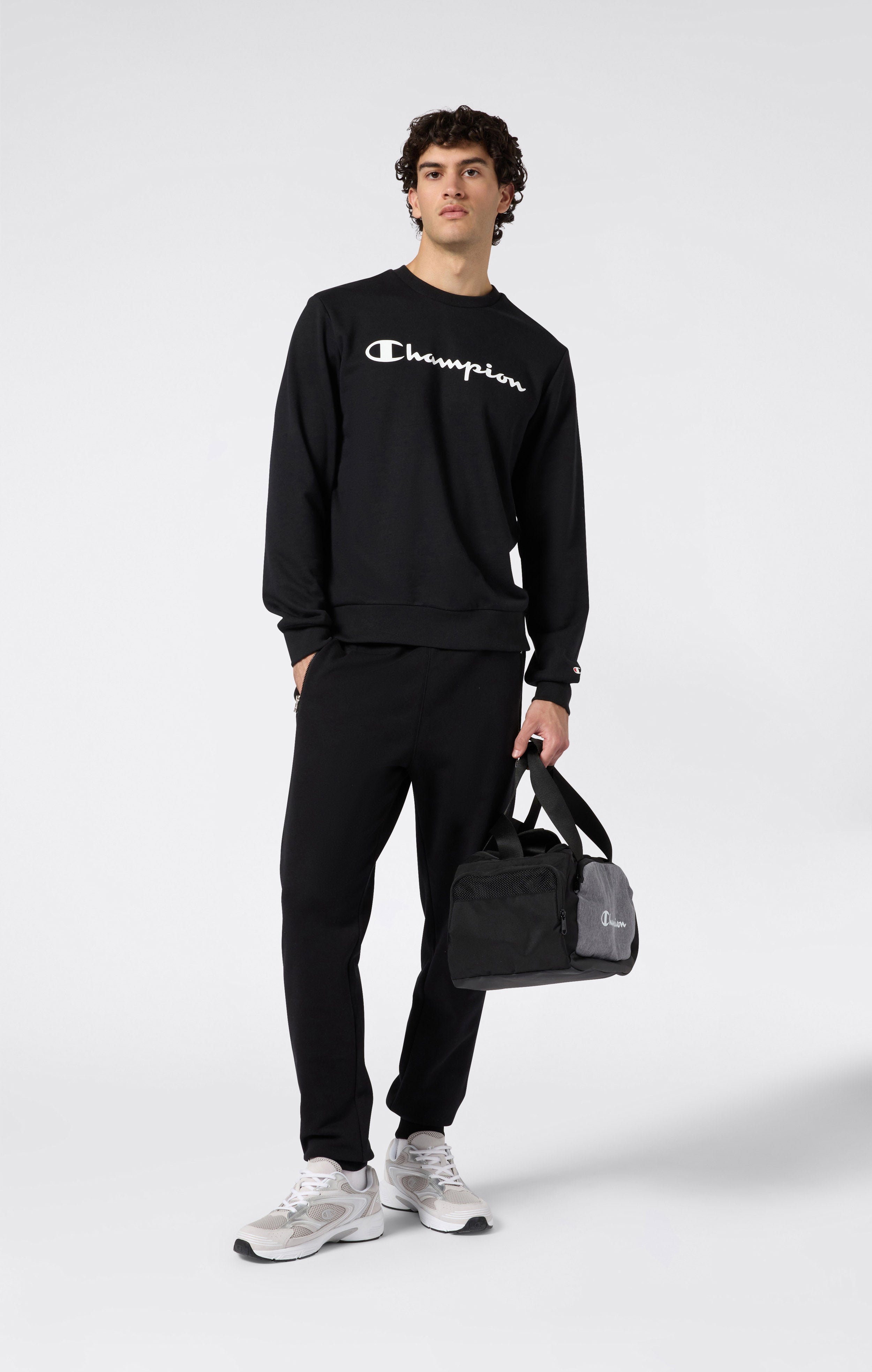 Leichtes Rundhals-Sweatshirt mit Großem Gedrucktem Logo für Herren