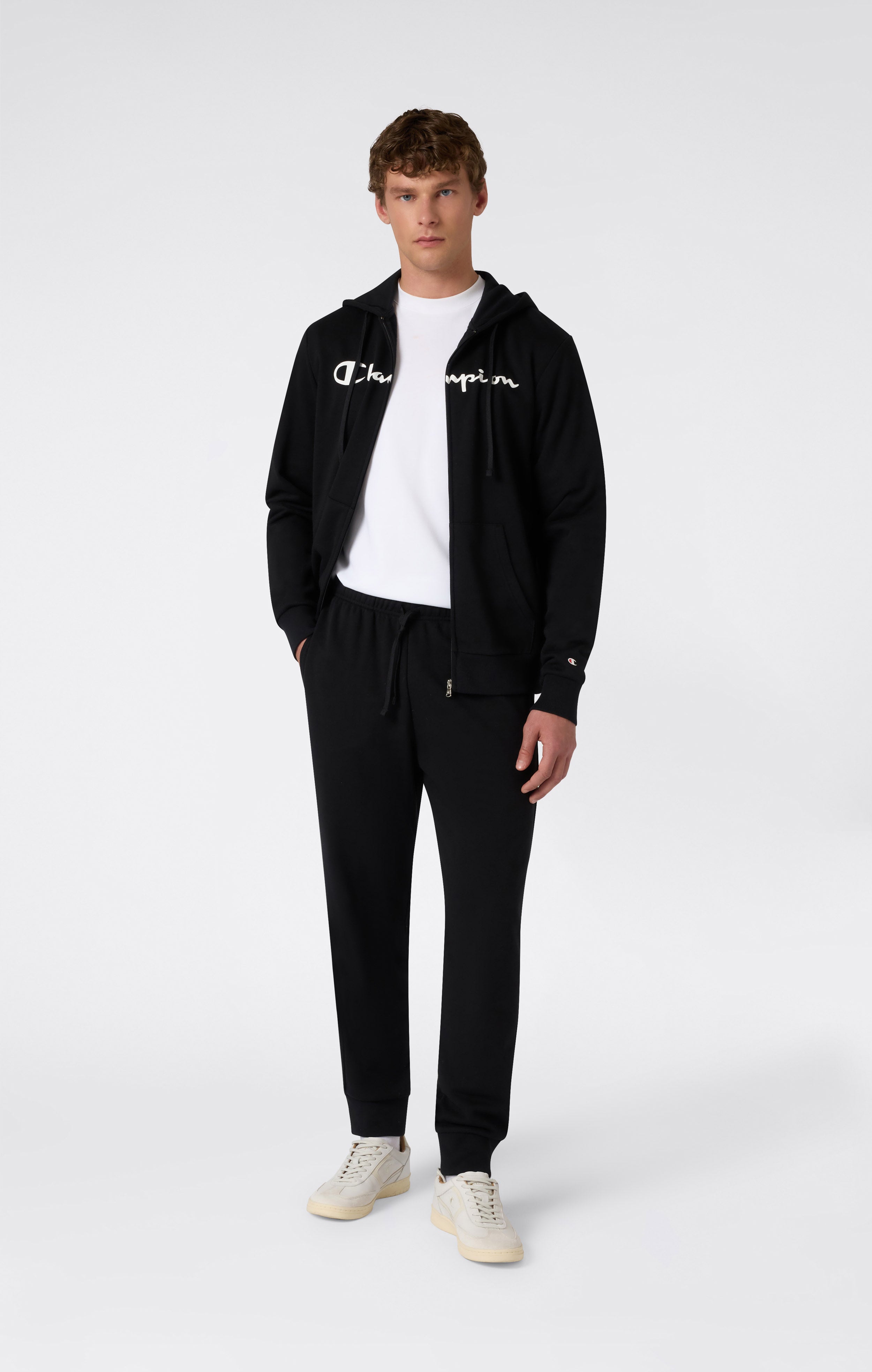 Men’s Lightweight Jogger Pants with Rib Cuffs and Maxi Printed Logo