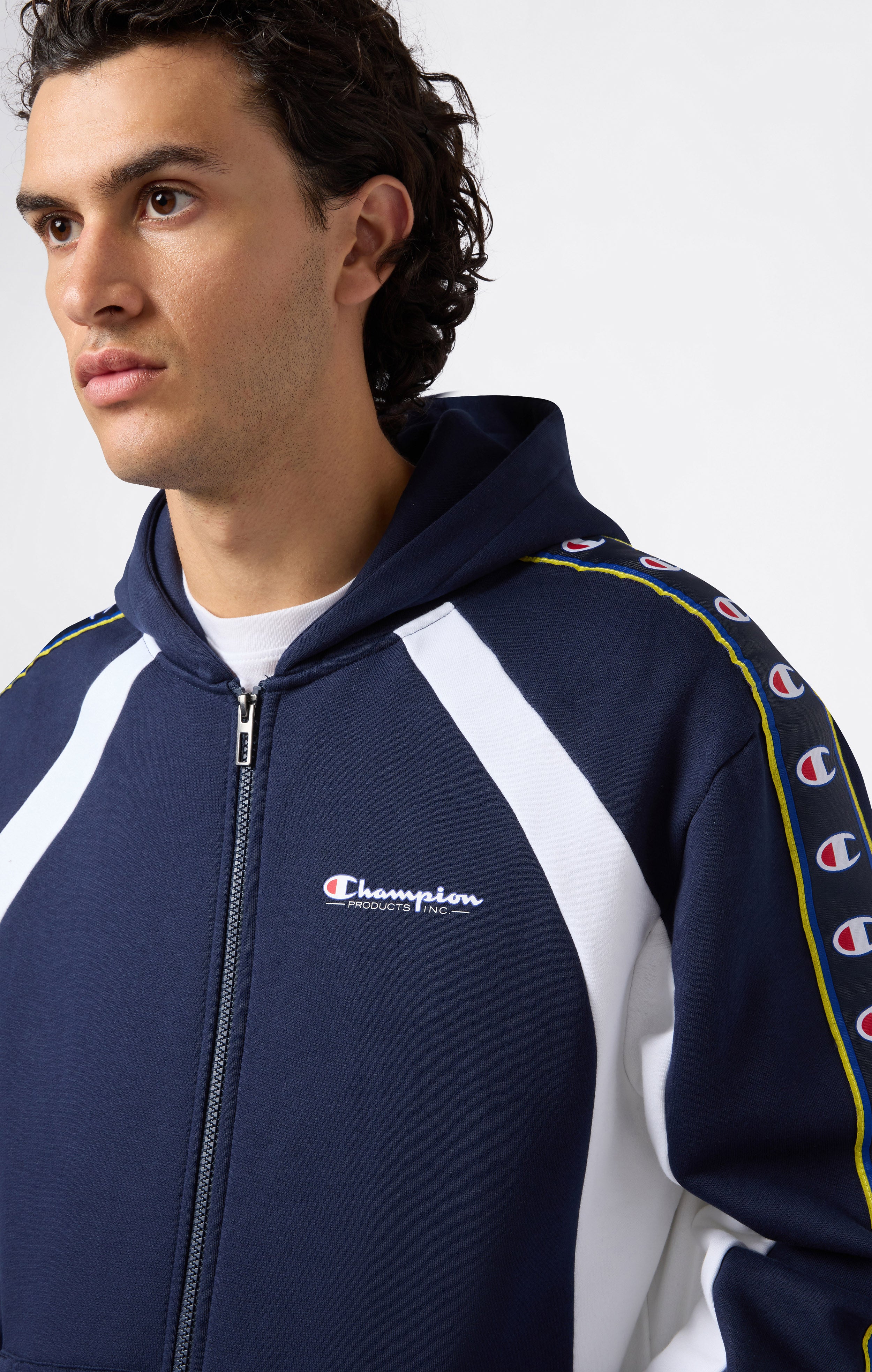 Felpa con Cappuccio Full Zip con interno felpato da Uomo Sport Heritage