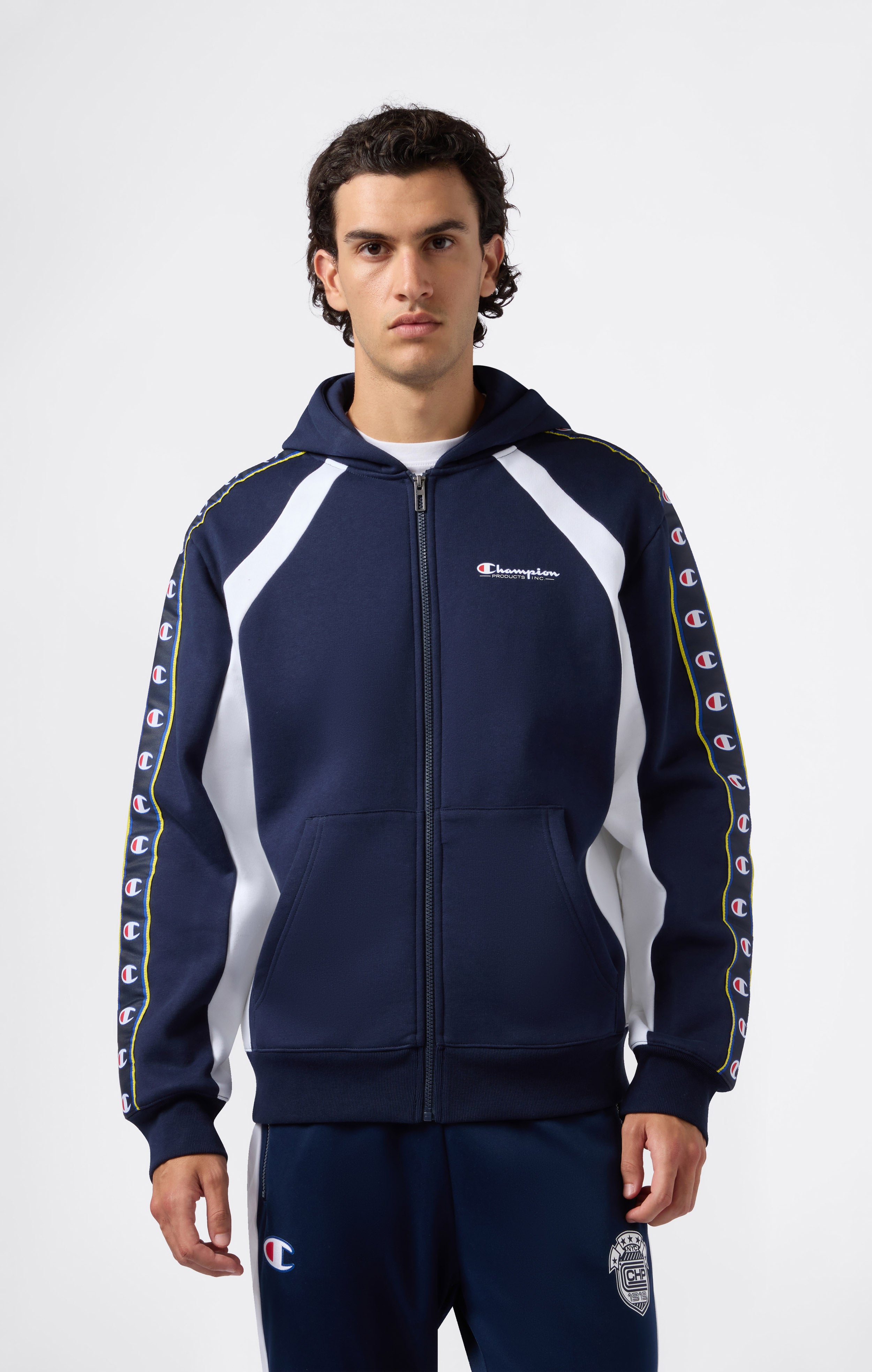 Felpa con Cappuccio Full Zip con interno felpato da Uomo Sport Heritage