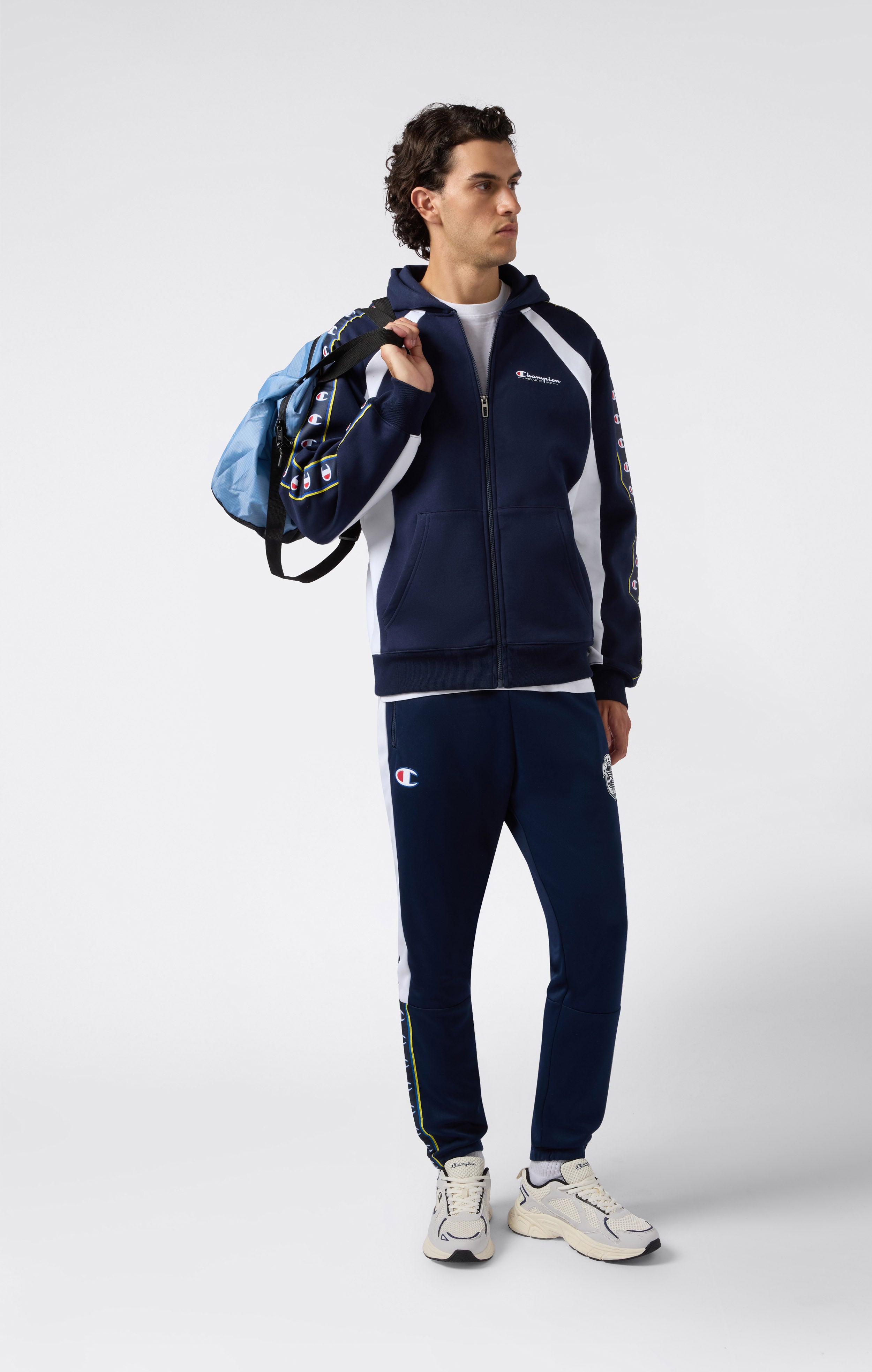 Felpa con Cappuccio Full Zip con interno felpato da Uomo Sport Heritage