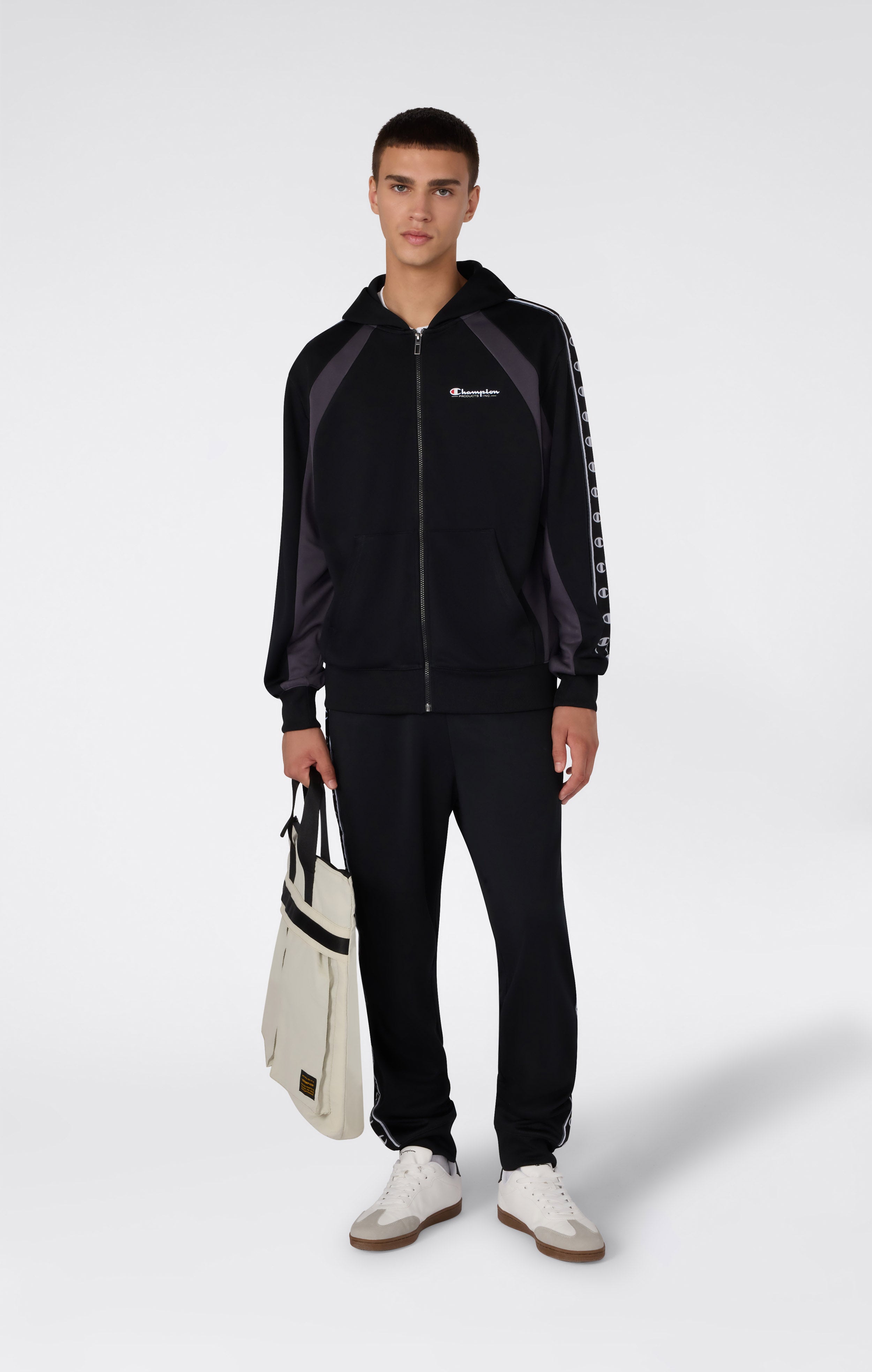 Felpa con Cappuccio Full Zip con interno felpato da Uomo Sport Heritage