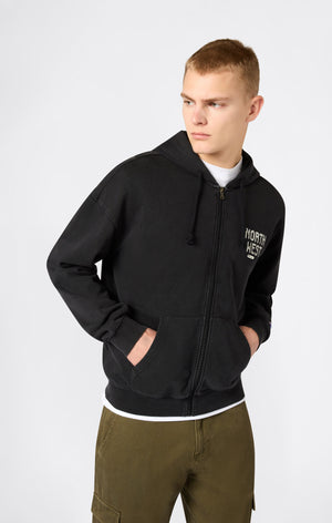 Felpa con Cappuccio e Zip Intera East West da Uomo