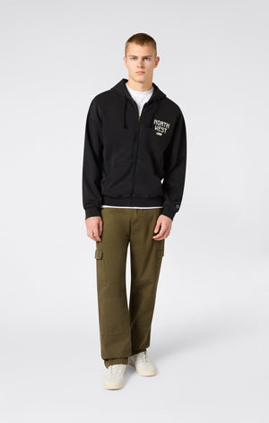 Felpa con Cappuccio e Zip Intera East West da Uomo