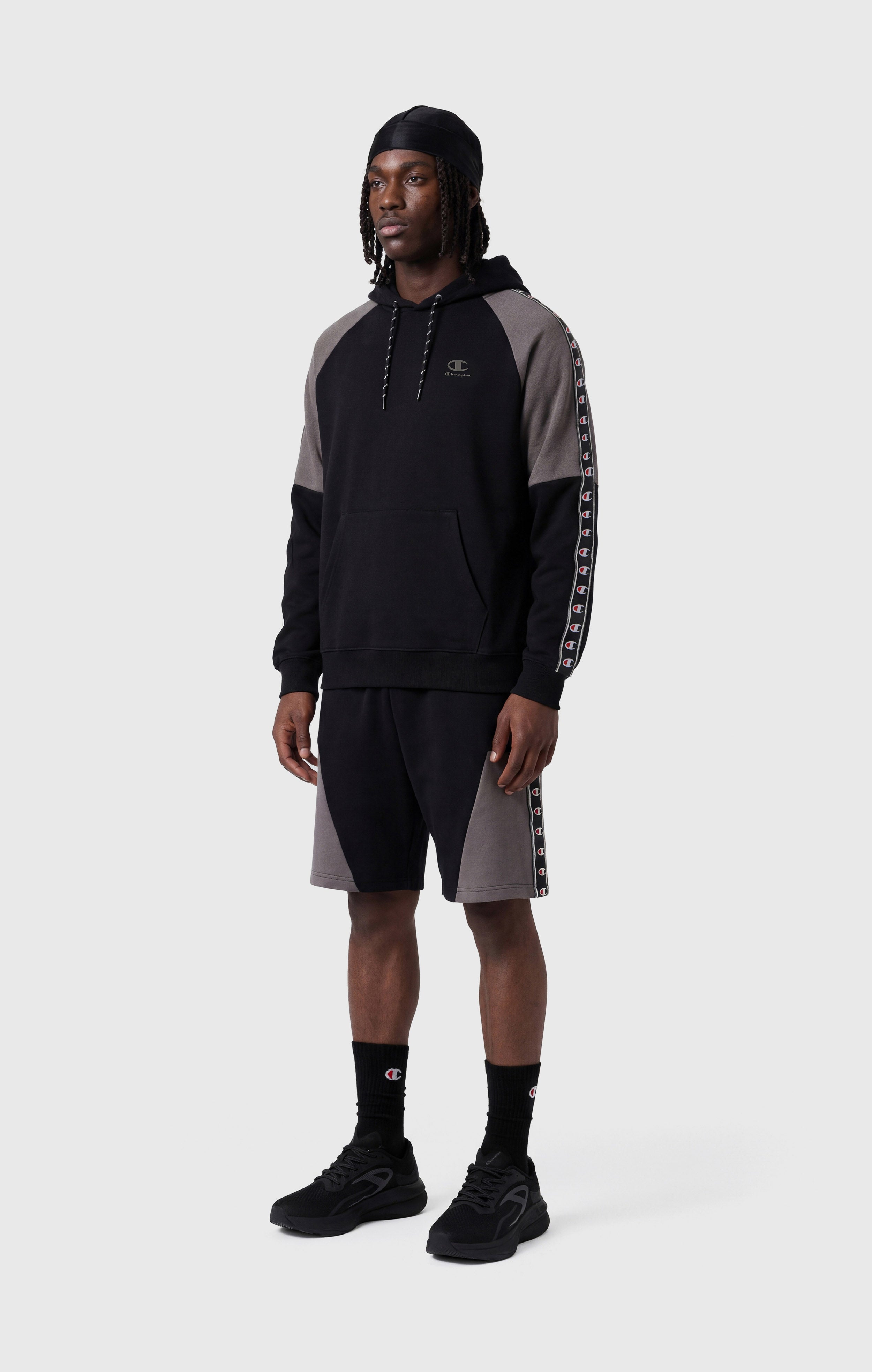 Sudadera con Capucha de Interlock con Tape Logo para Hombre
