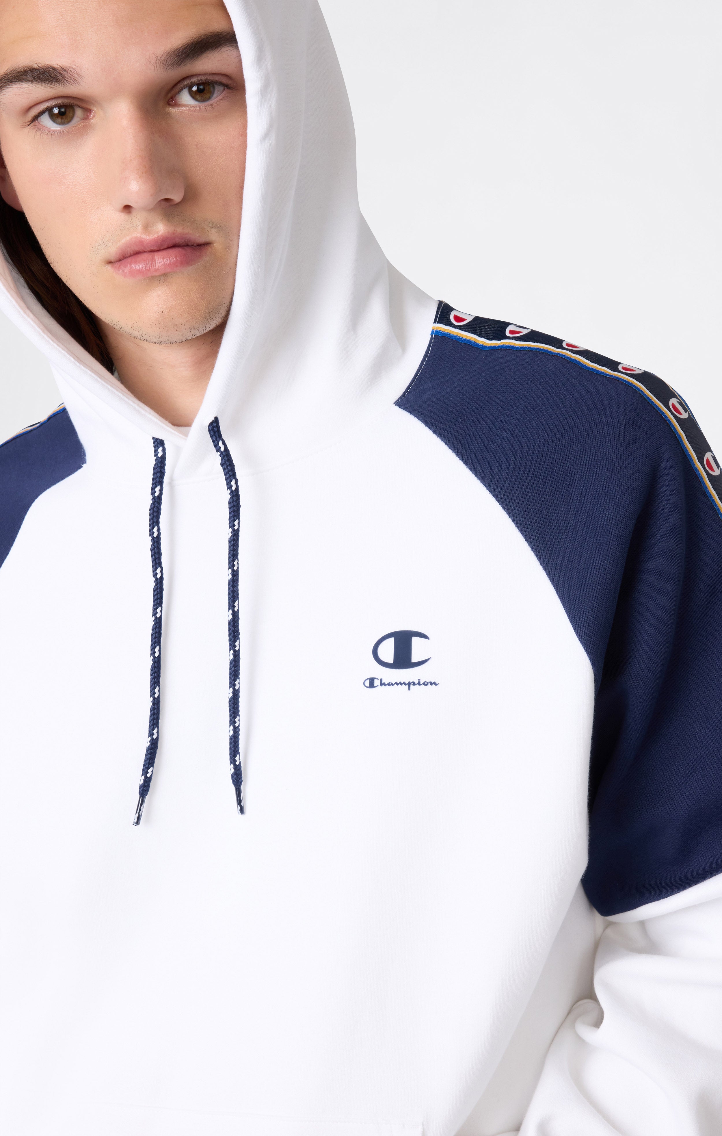 Sudadera con Capucha de Interlock con Tape Logo para Hombre