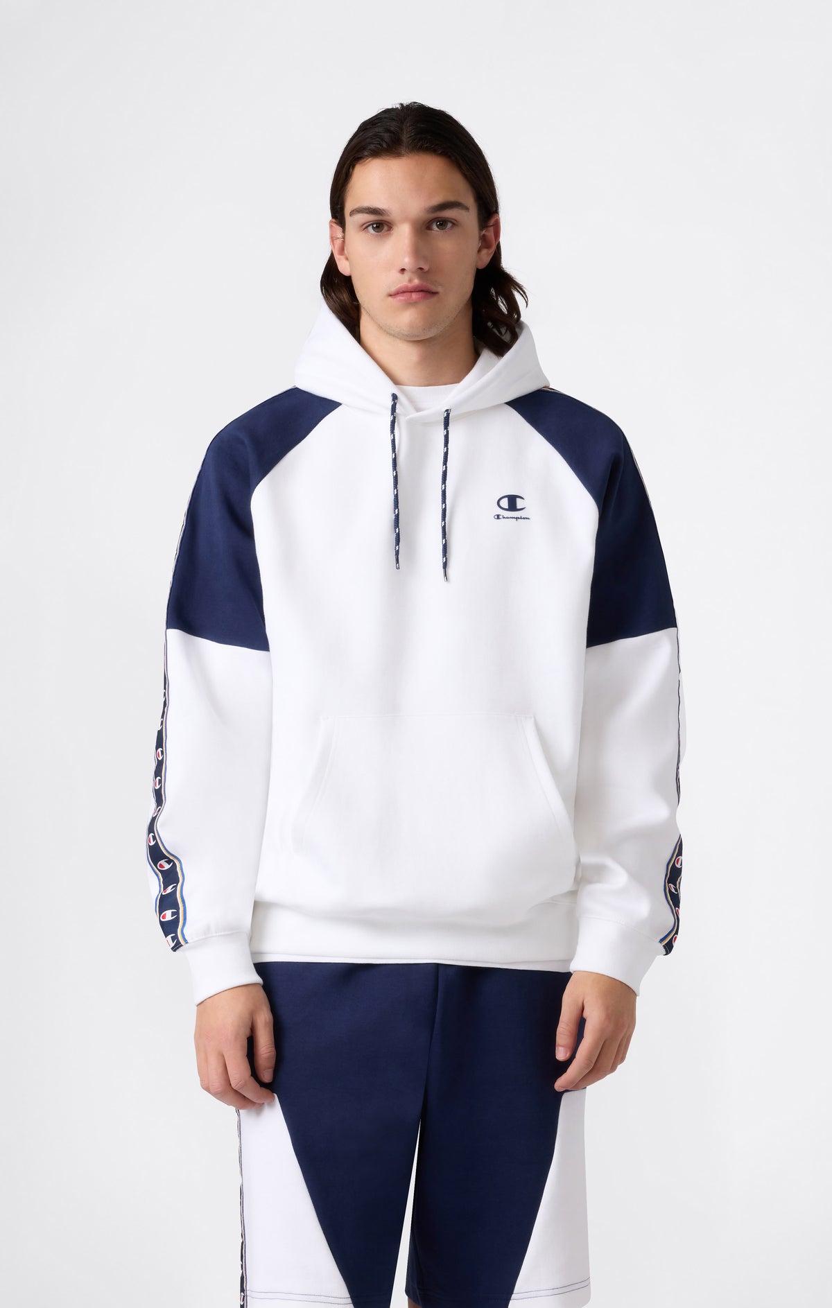 Sudadera con Capucha de Interlock con Tape Logo para Hombre