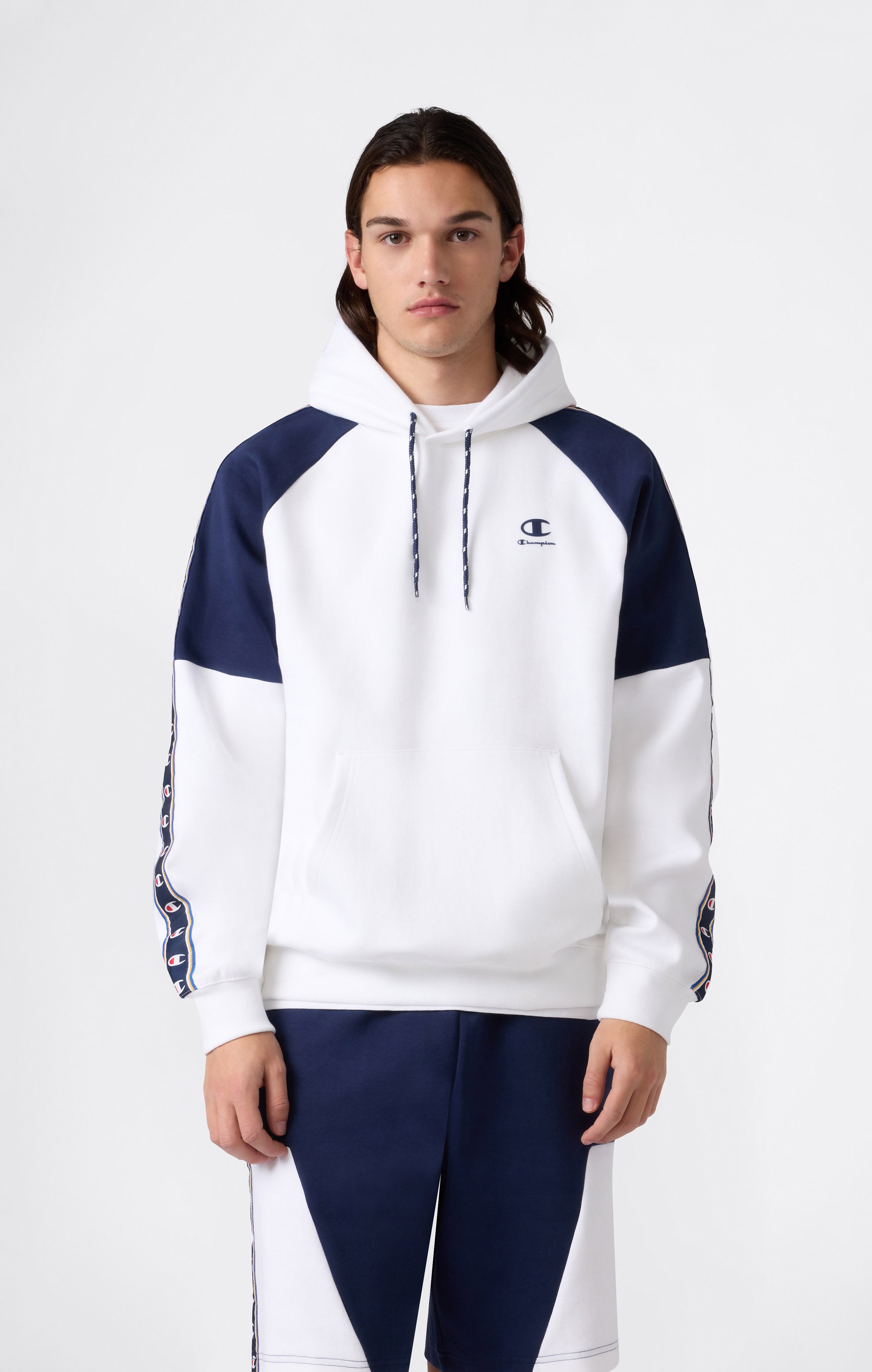 Sudadera con Capucha de Interlock con Tape Logo para Hombre