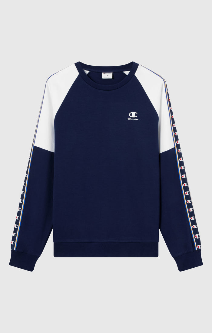 Sweat Col Rond en Interlock avec Tape Logo pour Homme