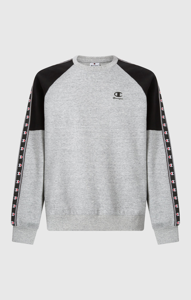 Felpa Girocollo Tape Logo in Interlock da Uomo