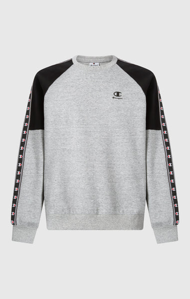 Sweat Col Rond en Interlock avec Tape Logo pour Homme