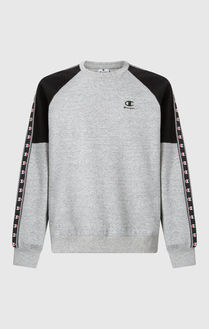 Felpa Girocollo Tape Logo in Interlock da Uomo