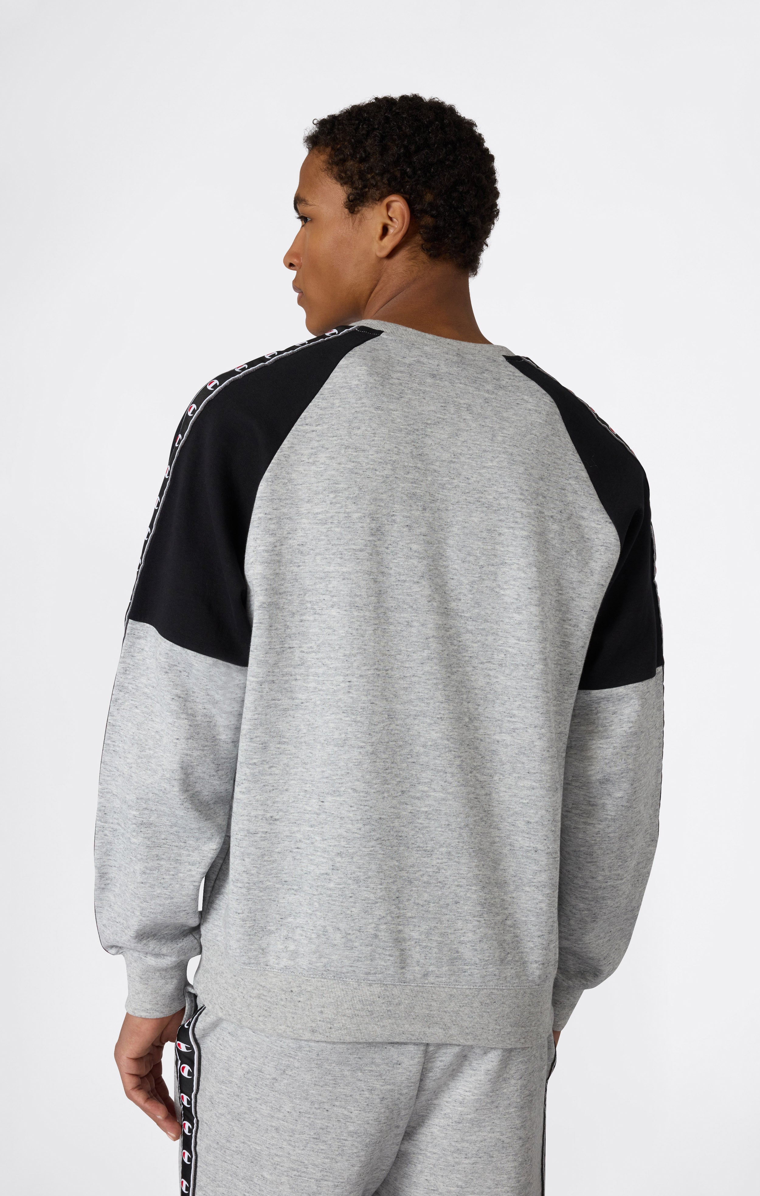 Sudadera de Cuello Redondo de Interlock con Tape Logo para Hombre