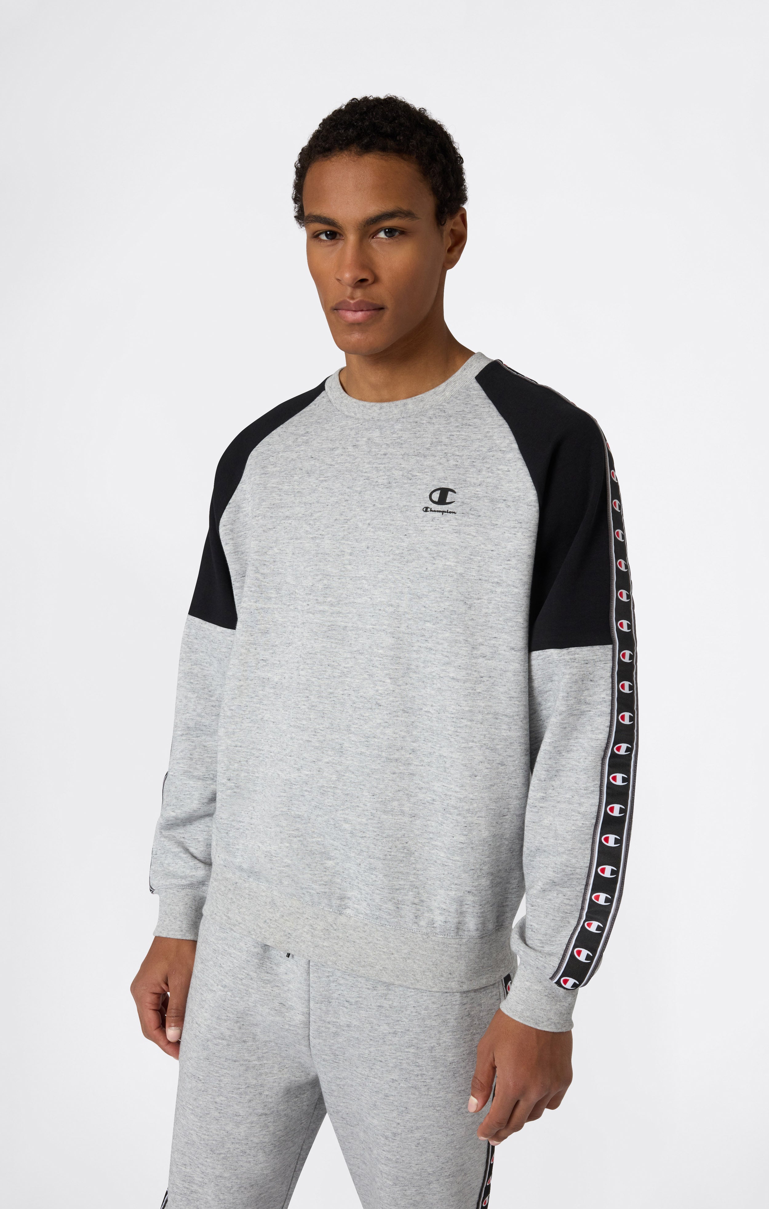 Sudadera de Cuello Redondo de Interlock con Tape Logo para Hombre