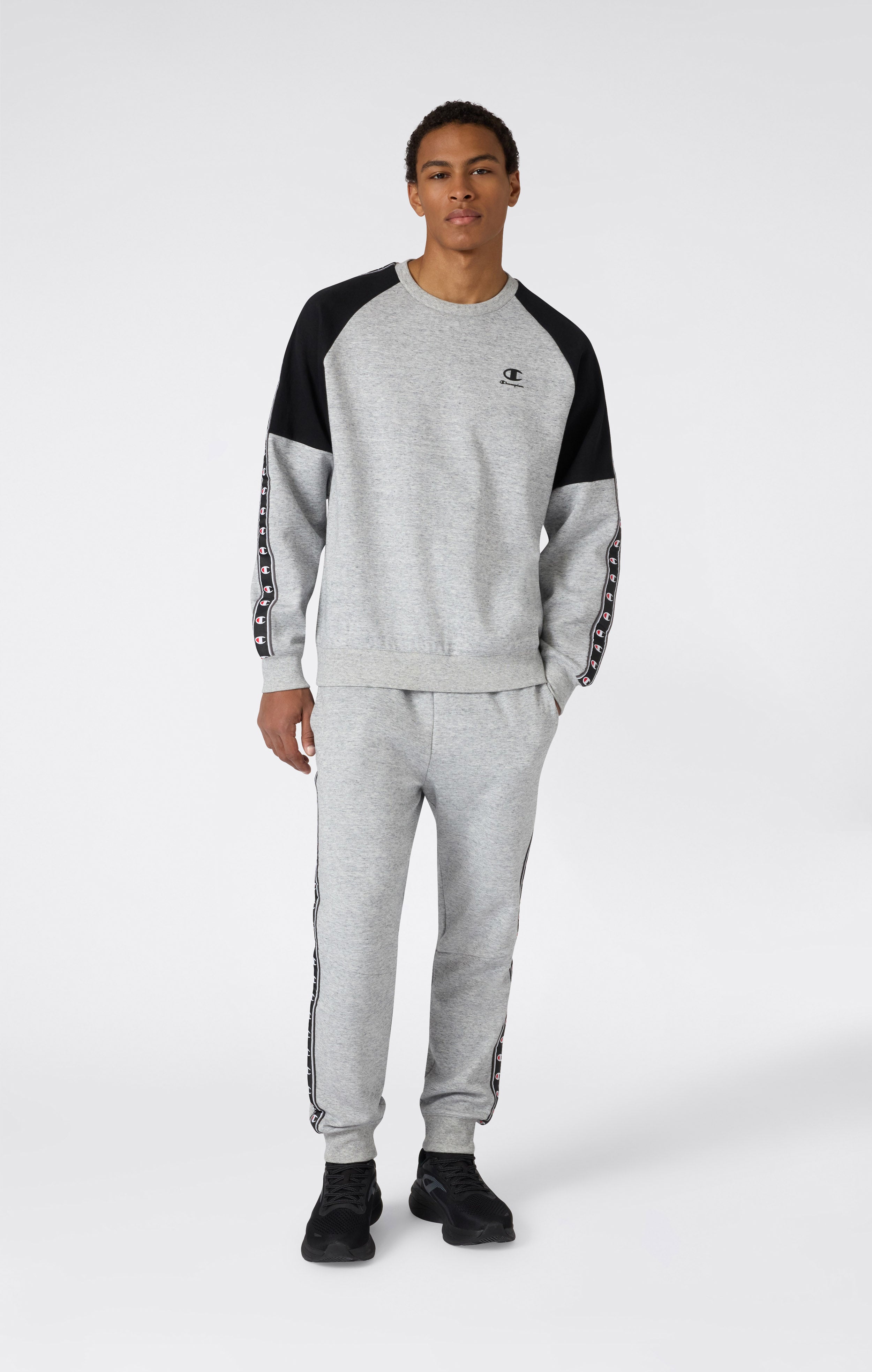 Sudadera de Cuello Redondo de Interlock con Tape Logo para Hombre