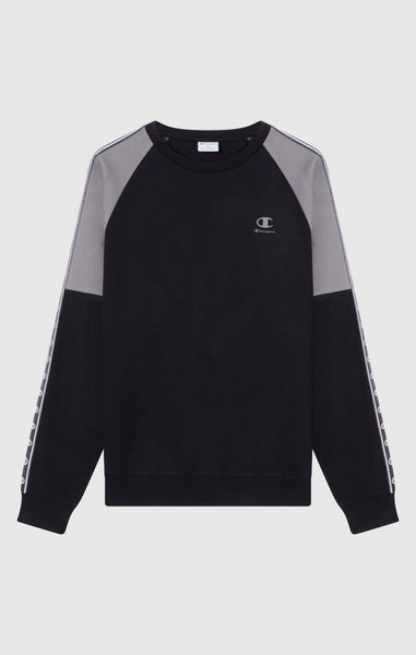 Sweat Col Rond en Interlock avec Tape Logo pour Homme