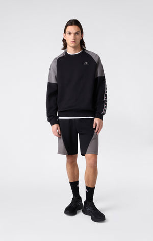 Felpa Girocollo Tape Logo in Interlock da Uomo