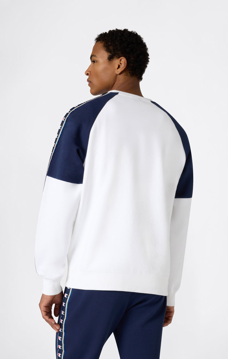 Felpa Girocollo Tape Logo in Interlock da Uomo