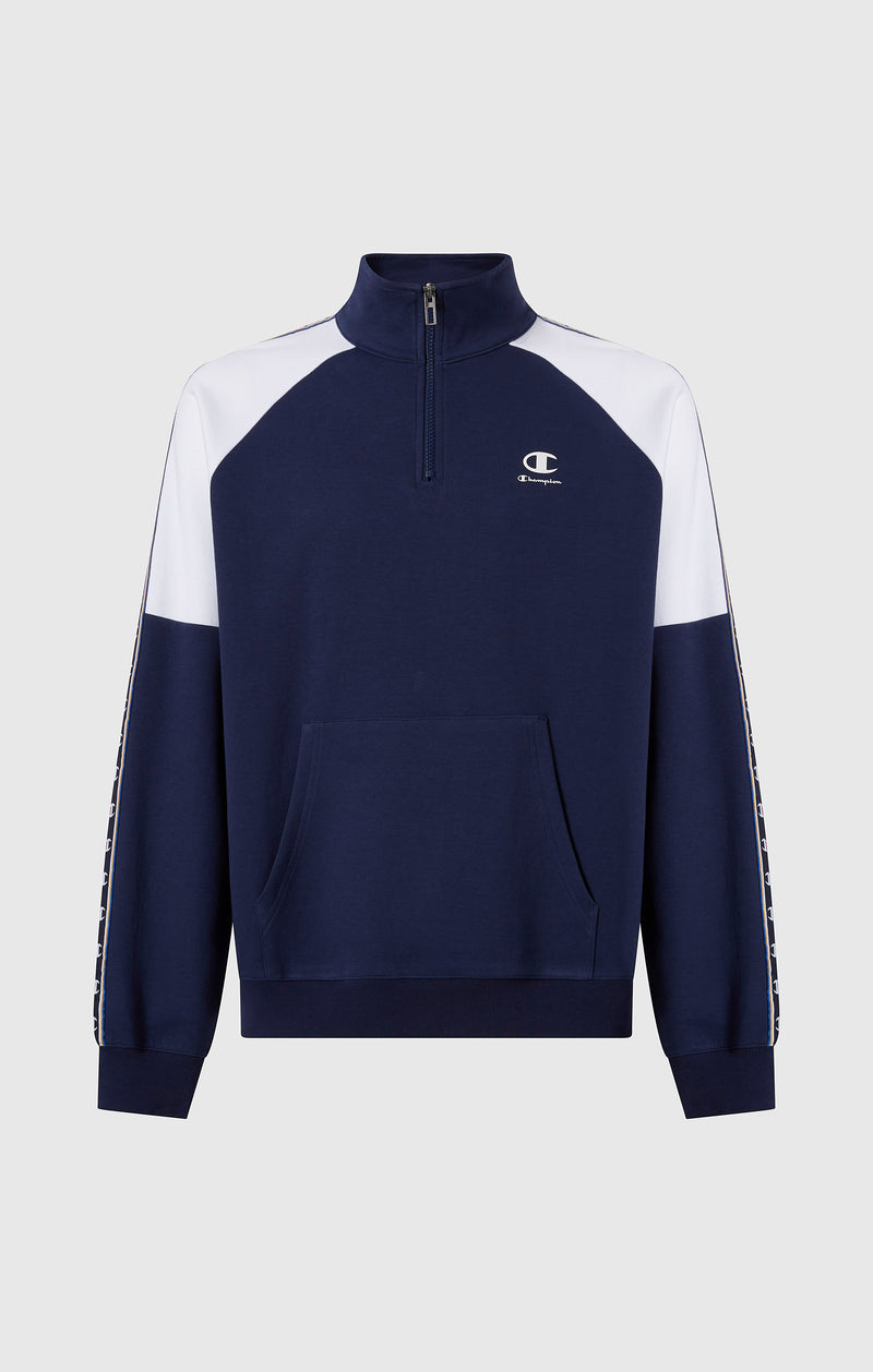 Sudadera de Interlock con Media Cremallera y Tape Logo para Hombre
