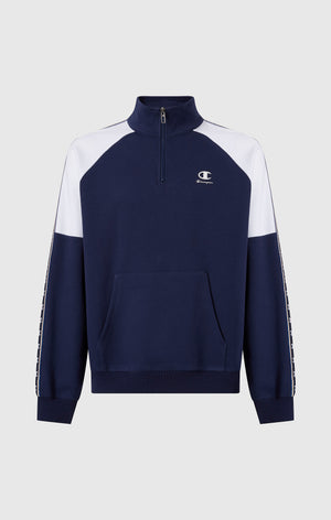 Sudadera de Interlock con Media Cremallera y Tape Logo para Hombre