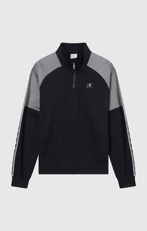 Sudadera de Interlock con Media Cremallera y Tape Logo para Hombre