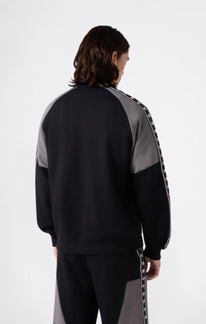 Felpa con Mezza Zip Tape Logo in Interlock da Uomo