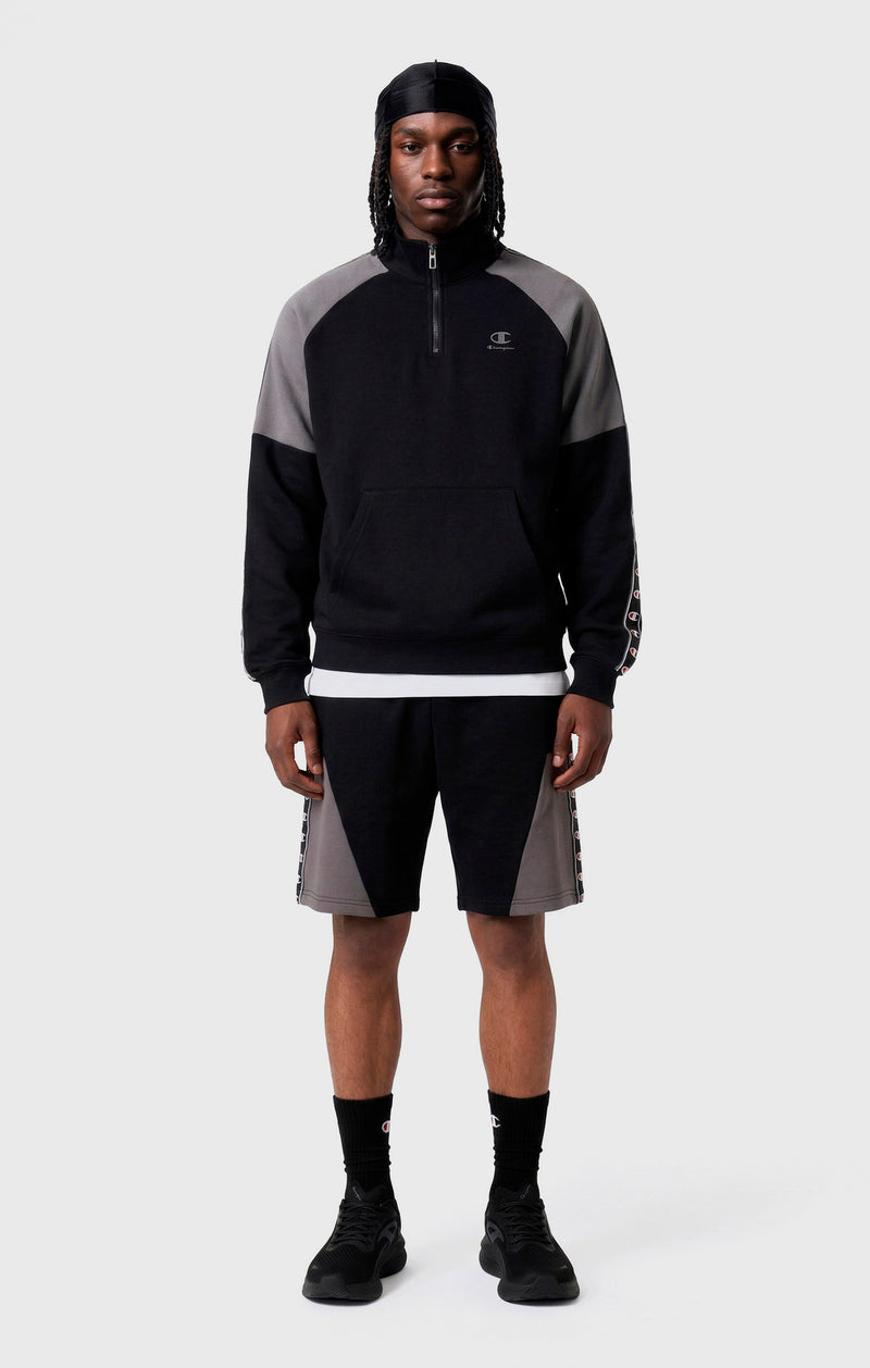 Sudadera de Interlock con Media Cremallera y Tape Logo para Hombre