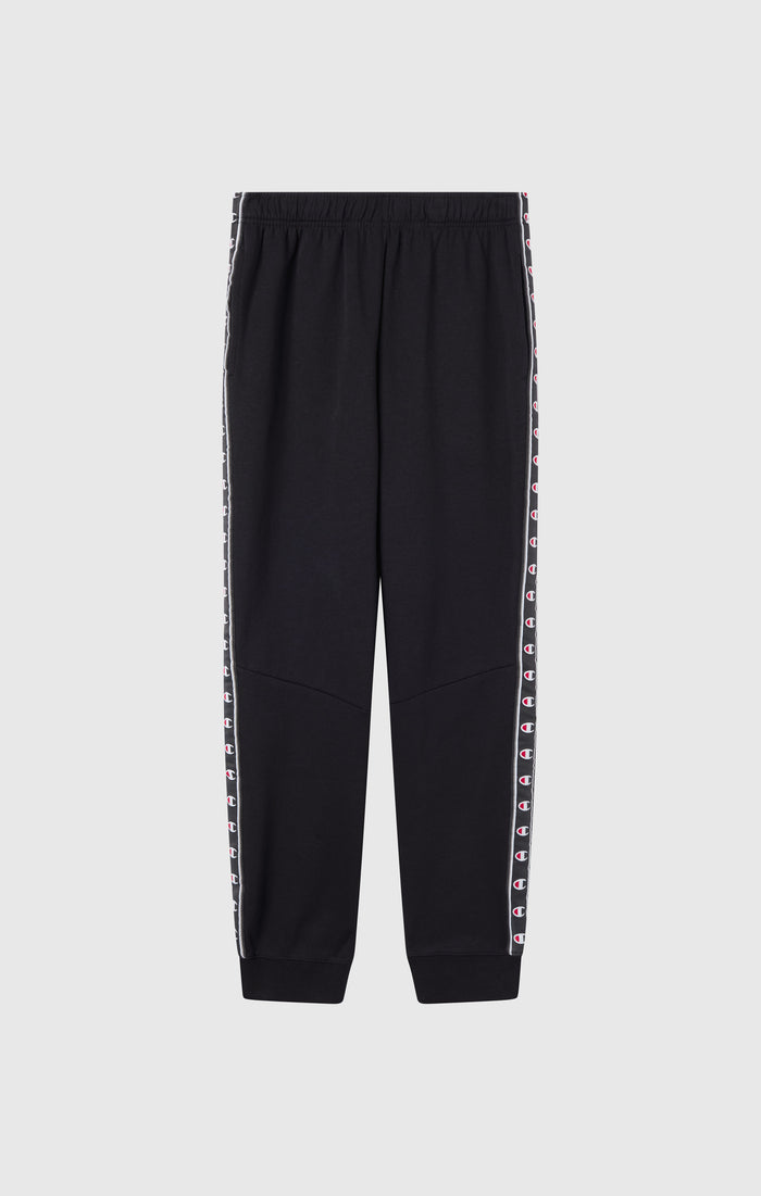 Herren Interlock Hose mit Rippbündchen und Tape Logo