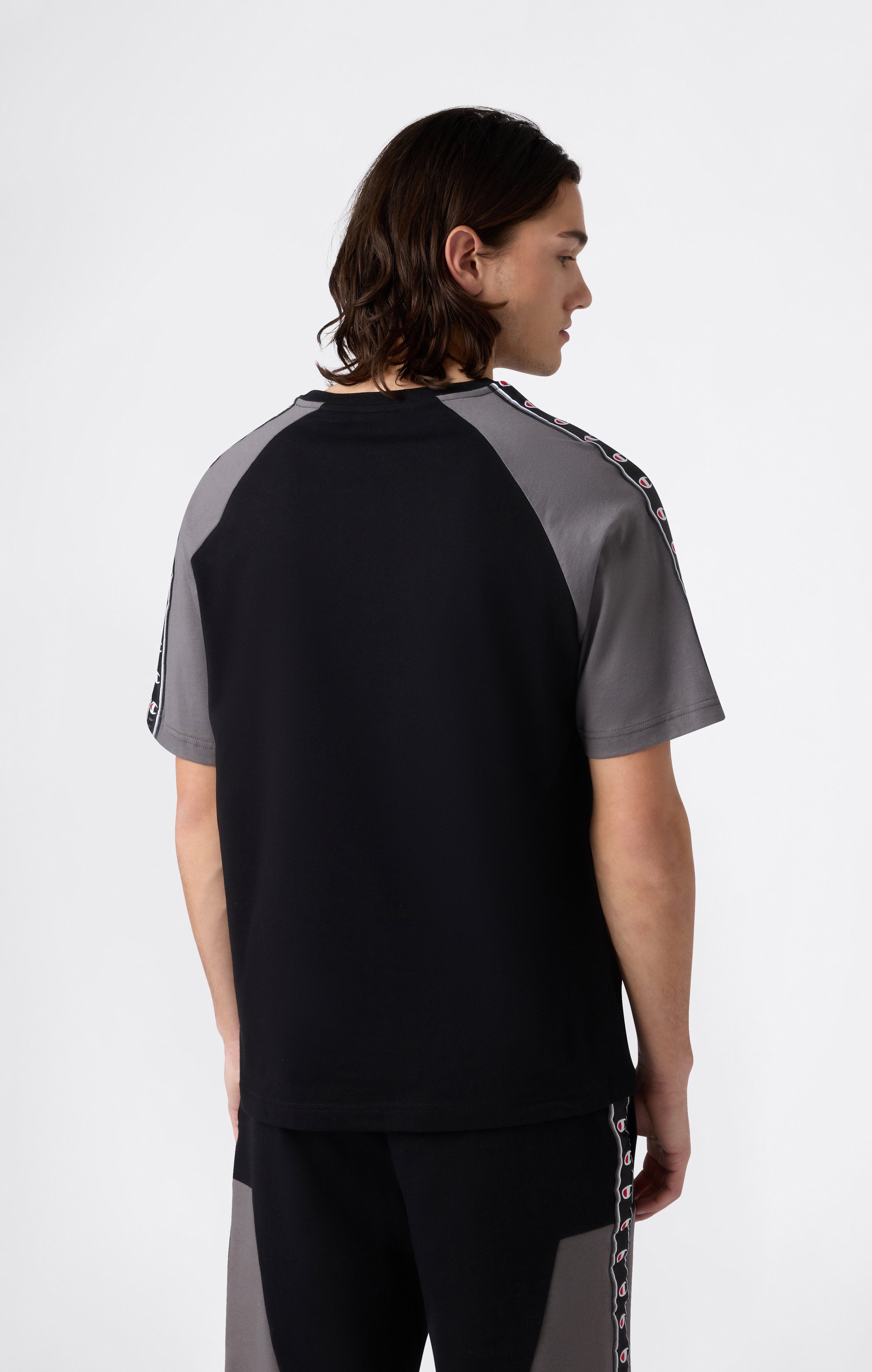 T-shirt Tape Logo con Maniche Raglan da Uomo