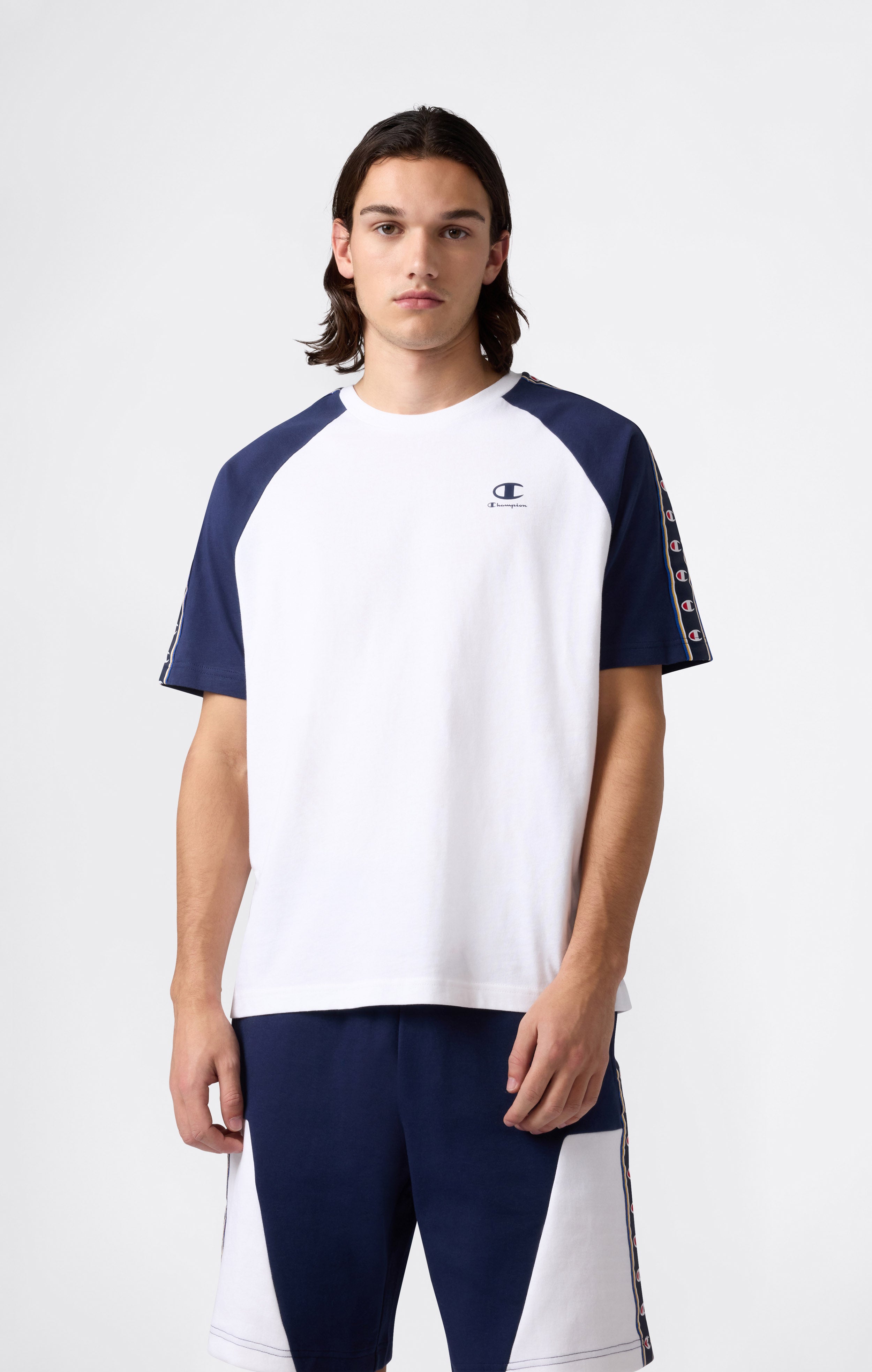 Herren T-Shirt mit Raglanärmeln und Tape Logo