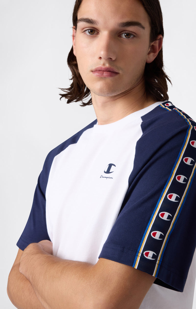 Herren T-Shirt mit Raglanärmeln und Tape Logo