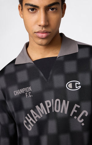 Men’s Football-Inspired Long Sleeve Polo Shirt