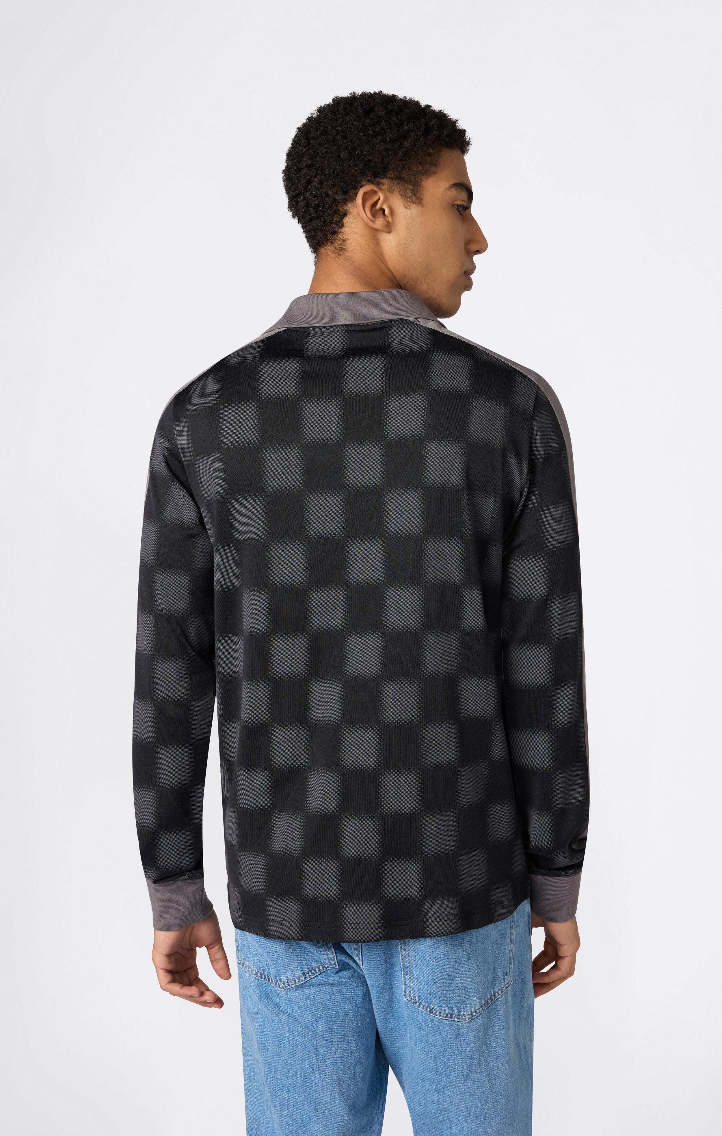 Men’s Football-Inspired Long Sleeve Polo Shirt