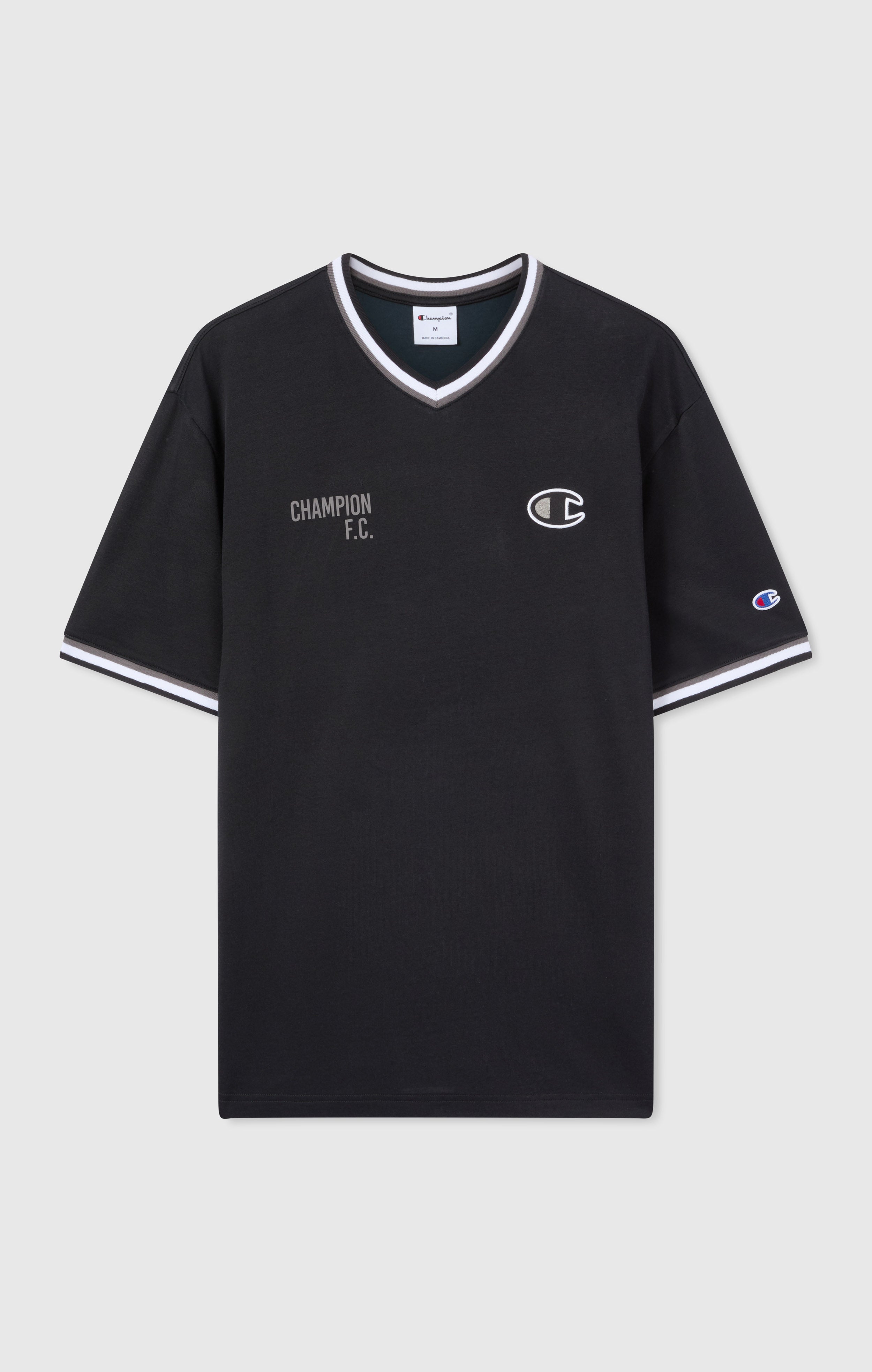 champion 　vintage football t-shirt Men's Football-Inspired T-Shirt Black sport heritage | Champion