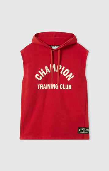 Felpa con Cappuccio Smanicata Ispirazione Boxe da Uomo