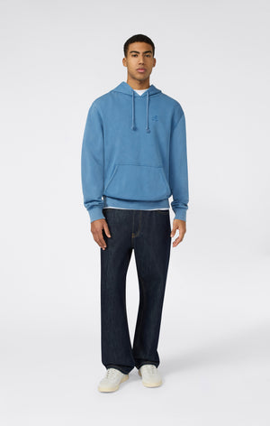 Men’s Hooded Sweatshirt with Embroidered Logo and Washed Effect Icons