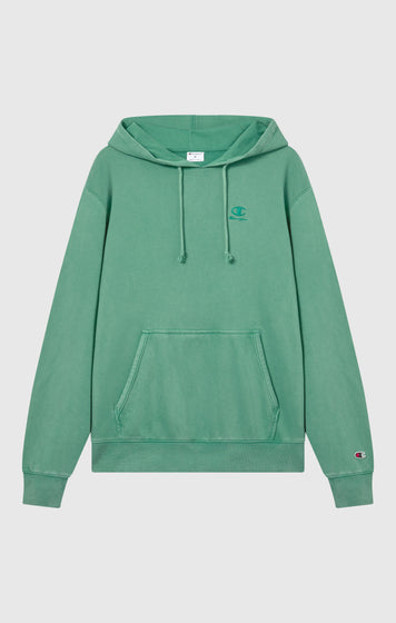 Men’s Hooded Sweatshirt with Embroidered Logo and Washed Effect Icons
