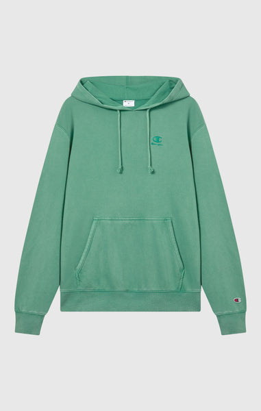 Men’s Hooded Sweatshirt with Embroidered Logo and Washed Effect Icons