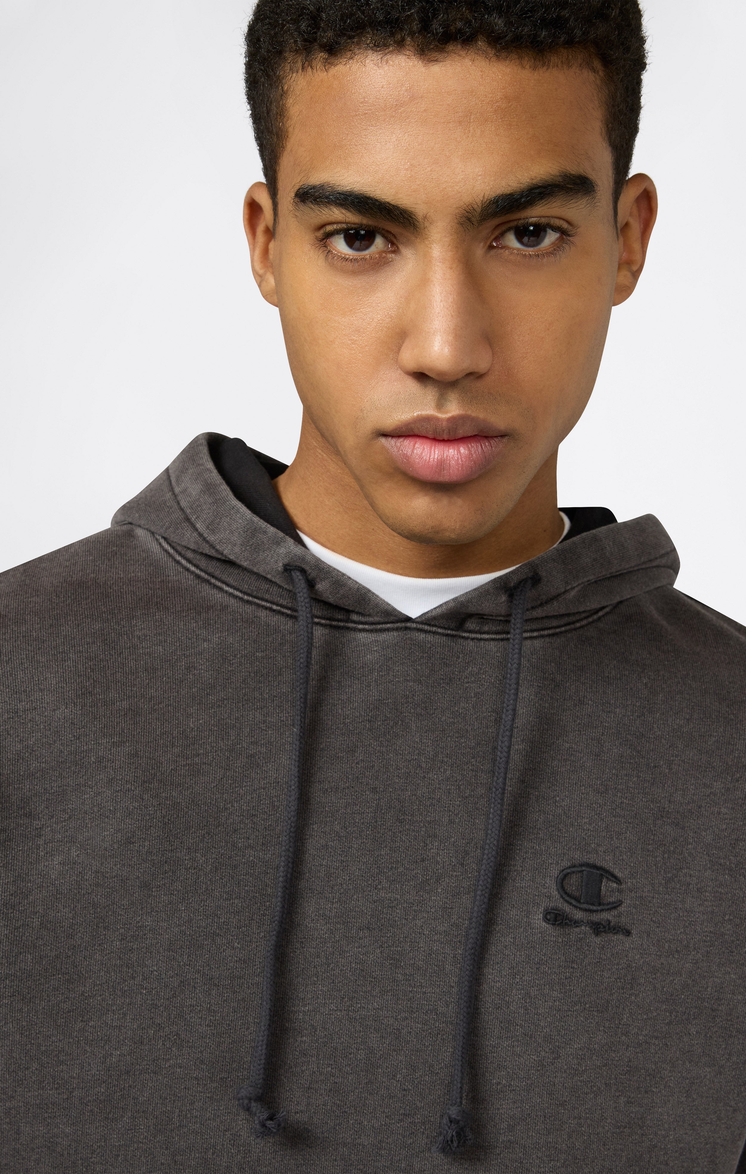 Felpa con Cappuccio con Logo Ricamato Effetto Slavato da Uomo Icons