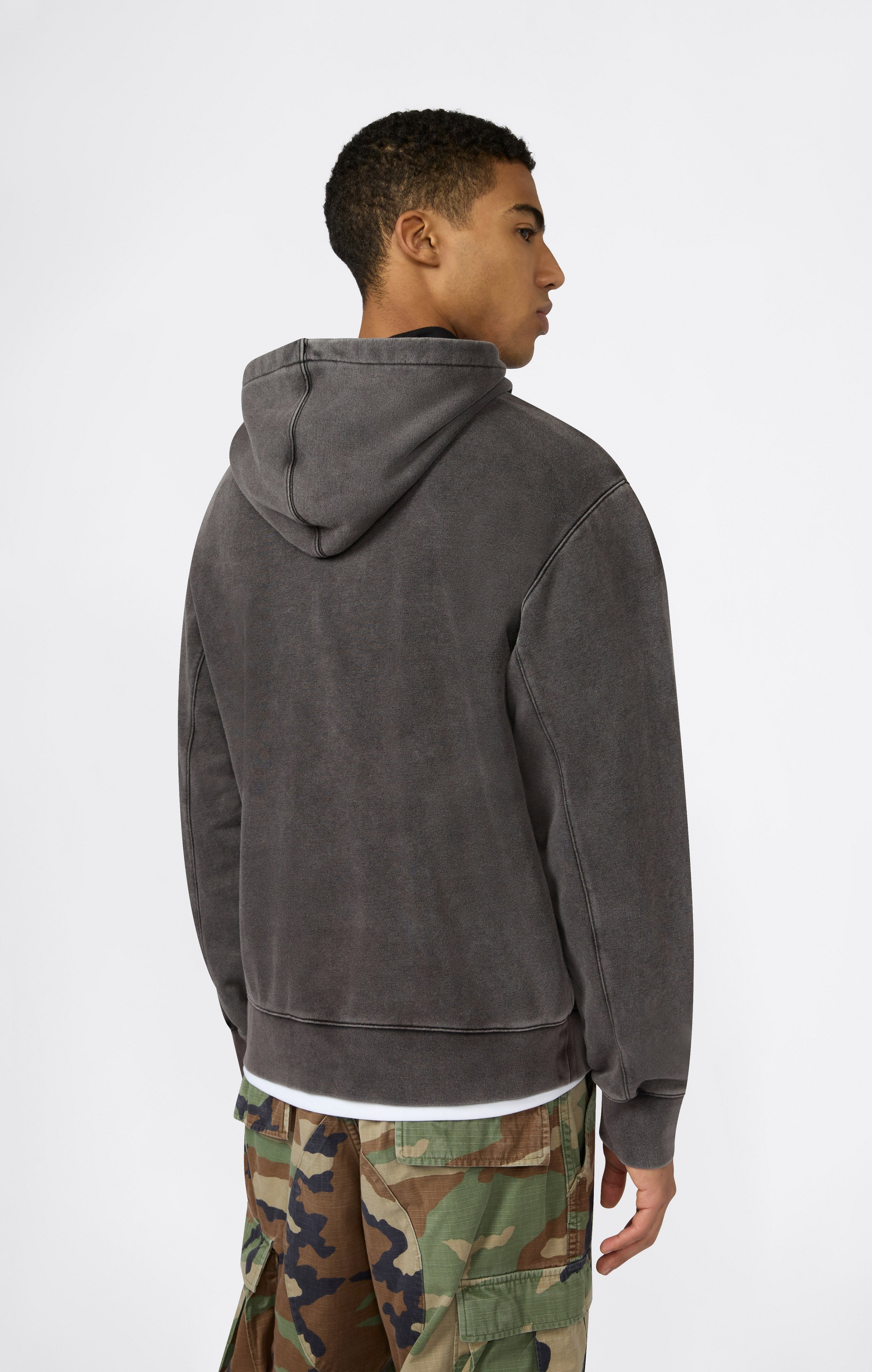 Felpa con Cappuccio con Logo Ricamato Effetto Slavato da Uomo Icons