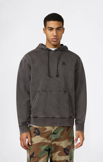 Sweat à capuche pour homme avec logo brodé et effet délavé Icons