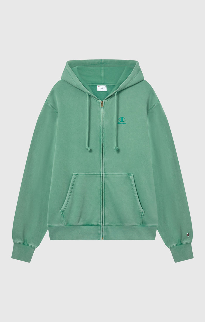 Sweat à capuche zippé pour homme avec logo brodé et effet délavé Icons