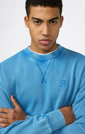 Herren Crewneck Sweatshirt mit gesticktem Logo und Washed-Effekt Icons