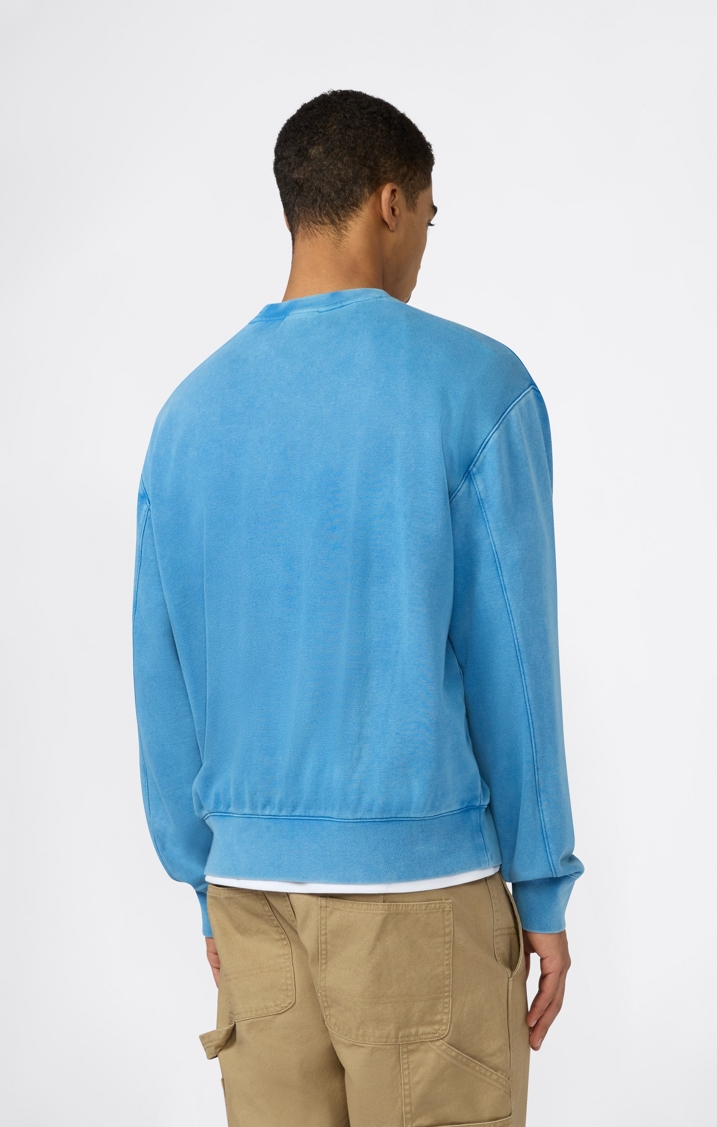 Herren Crewneck Sweatshirt mit gesticktem Logo und Washed-Effekt Icons