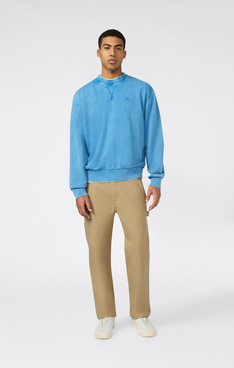 Herren Crewneck Sweatshirt mit gesticktem Logo und Washed-Effekt Icons